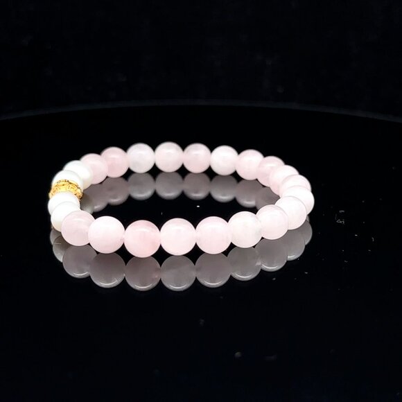 18K Gold Money Coin Ball Gemstones Birthstones Pearl Rose Quartz 6mm - Picture 3 of 7